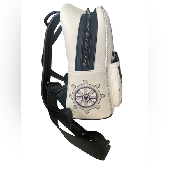 Loungefly Disney Steamboat Willie Music Cruise Mini Backpack Black & White - Picture 7 of 7